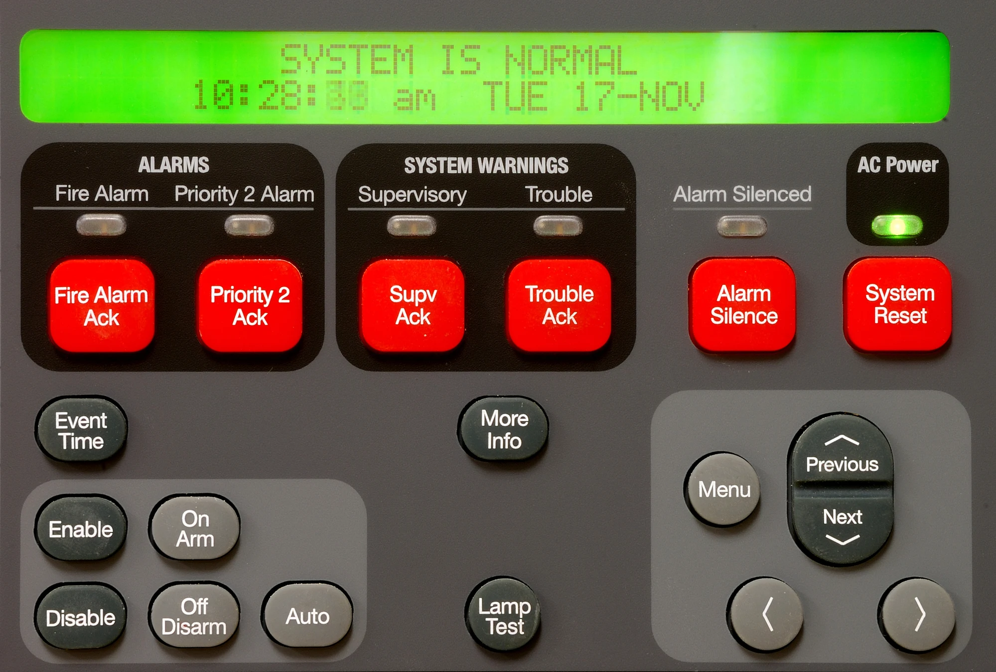 Professional fire alarm control panel system Fire alarm control panel with green display