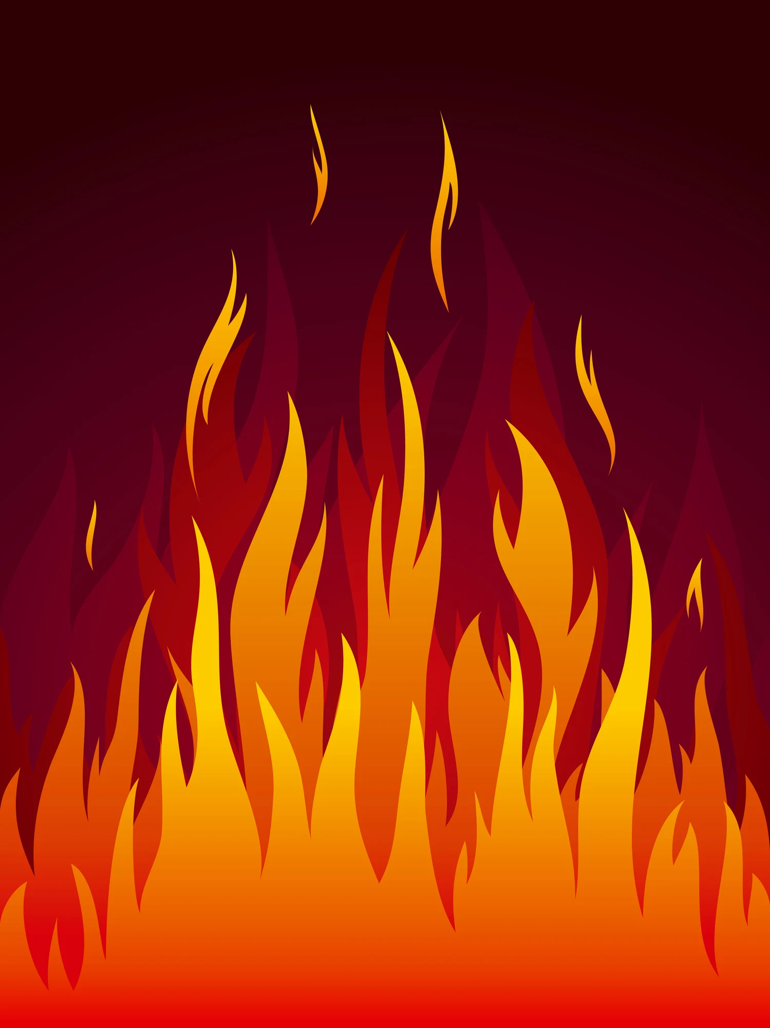Stylized fire flames representing the threat that active and passive fire protection systems guard against