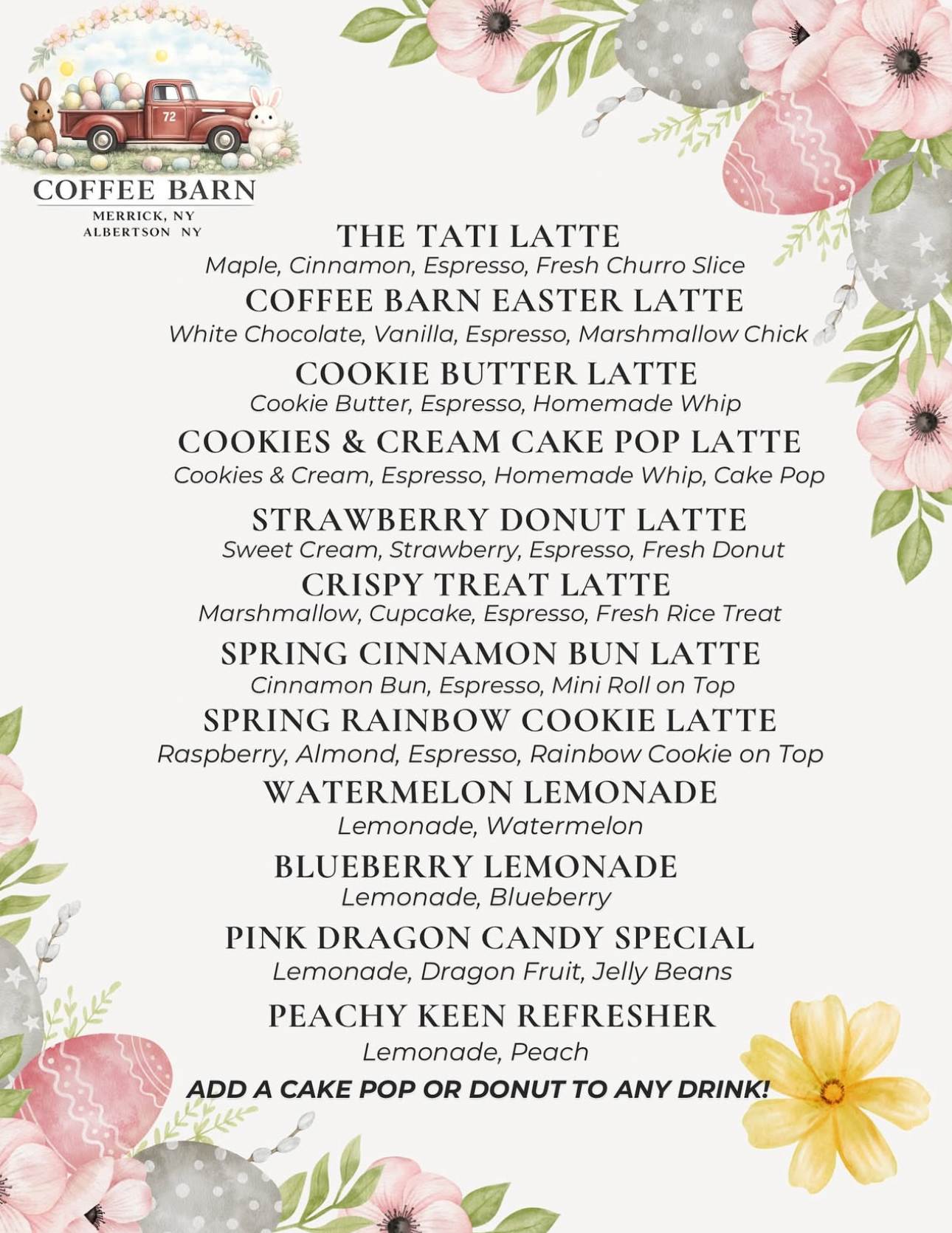 Spring Exclusive drink at Coffee Barn