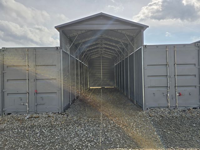 Covered RV and boat storage area at The Storage Yard At Northside in Berry Alabama