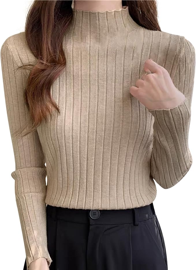 着痩せ叶う上品リブニット