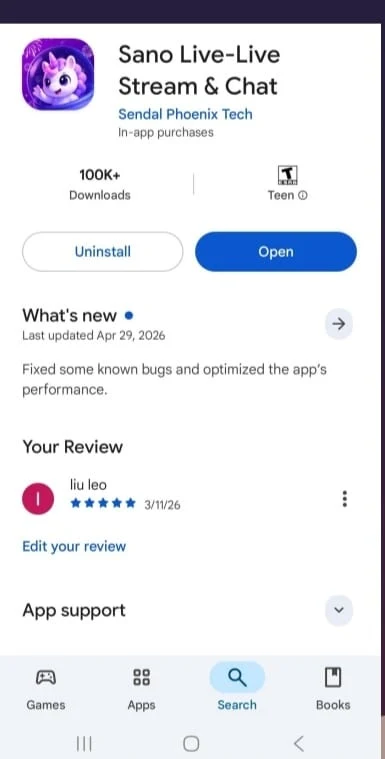 Sano Live on Google Play Store - 100K+ downloads