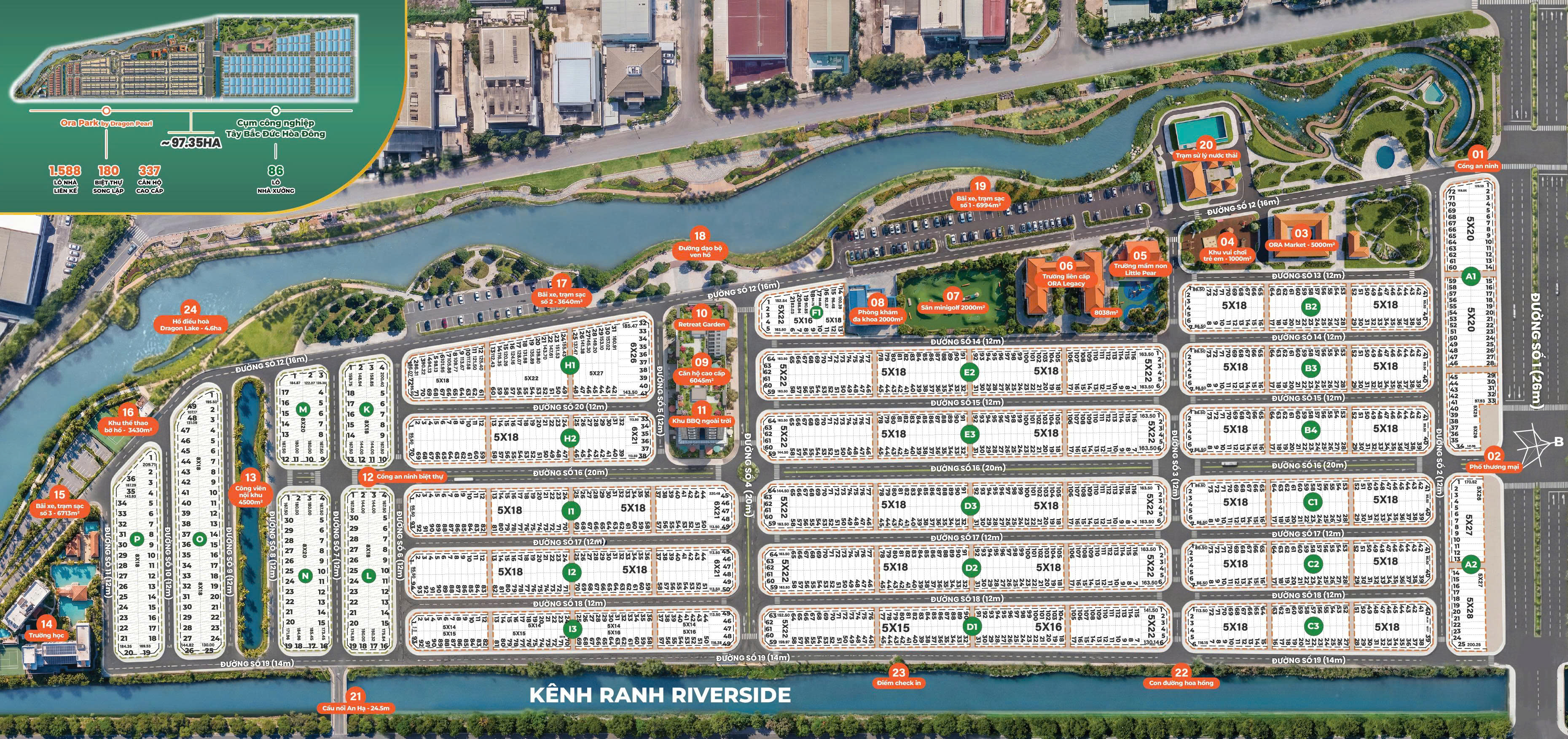 Sơ đồ phân lô Nhà Phố ORA Park