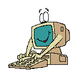 Computer typing itself animated GIF on a custom website developer about page