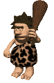 Caveman bonk animated GIF on a custom website developer bio section