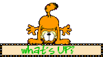 Animated whats up jester character on a Y2K retro web design homepage