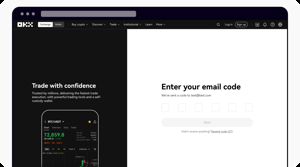 OKX Sign Up screen — enter email or phone number to create your OKX account