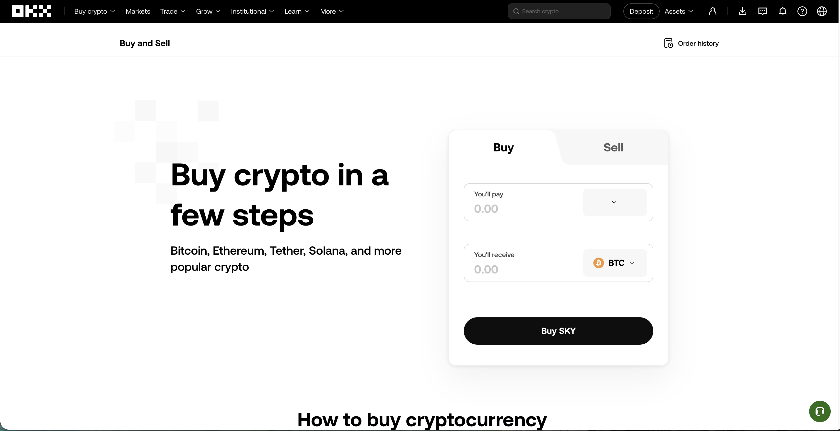 Step A: Choose Coin (BTC/ETH)