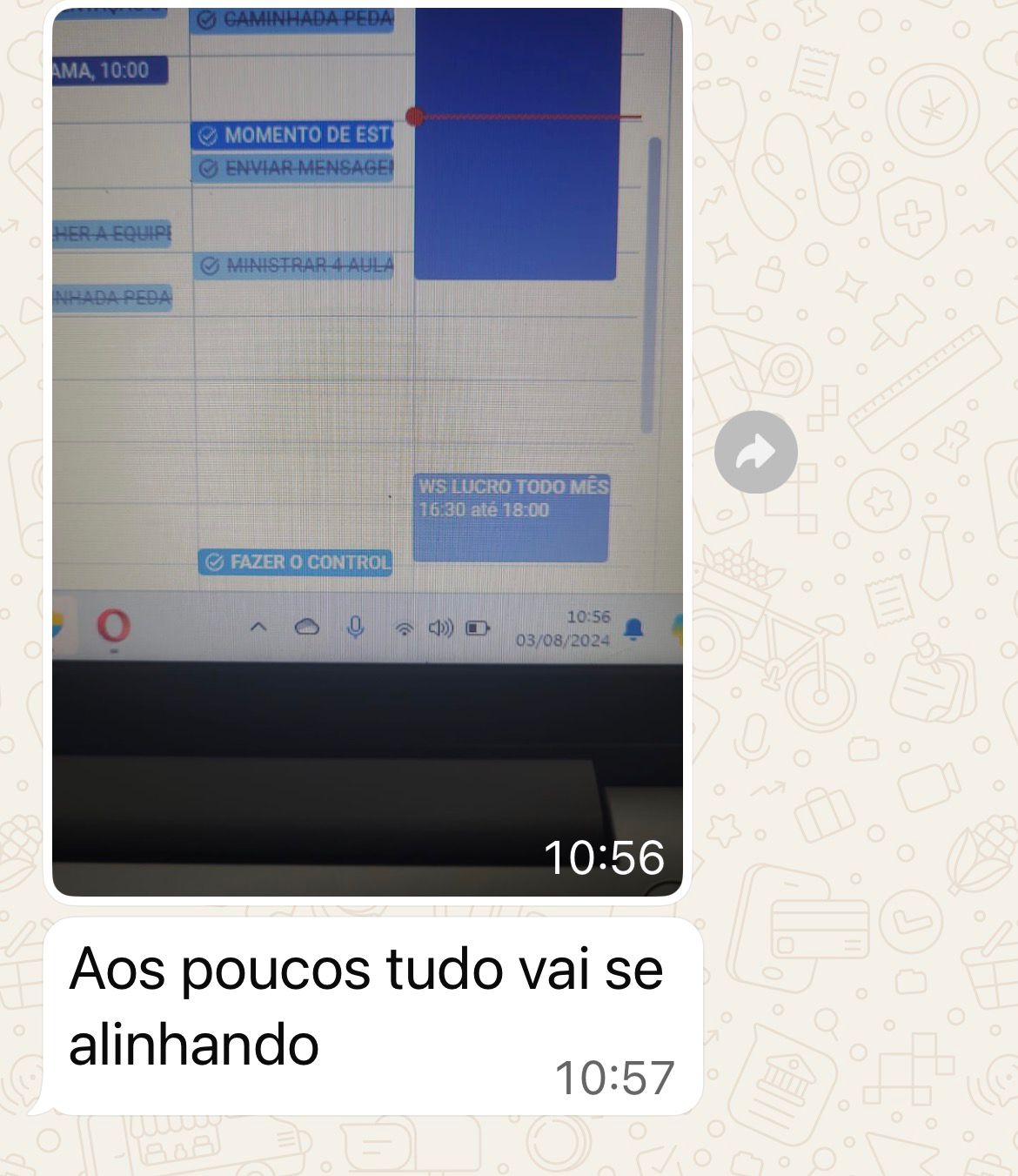 Exemplo de rotina organizada - Socorro, Diretora Geral Benevides PA