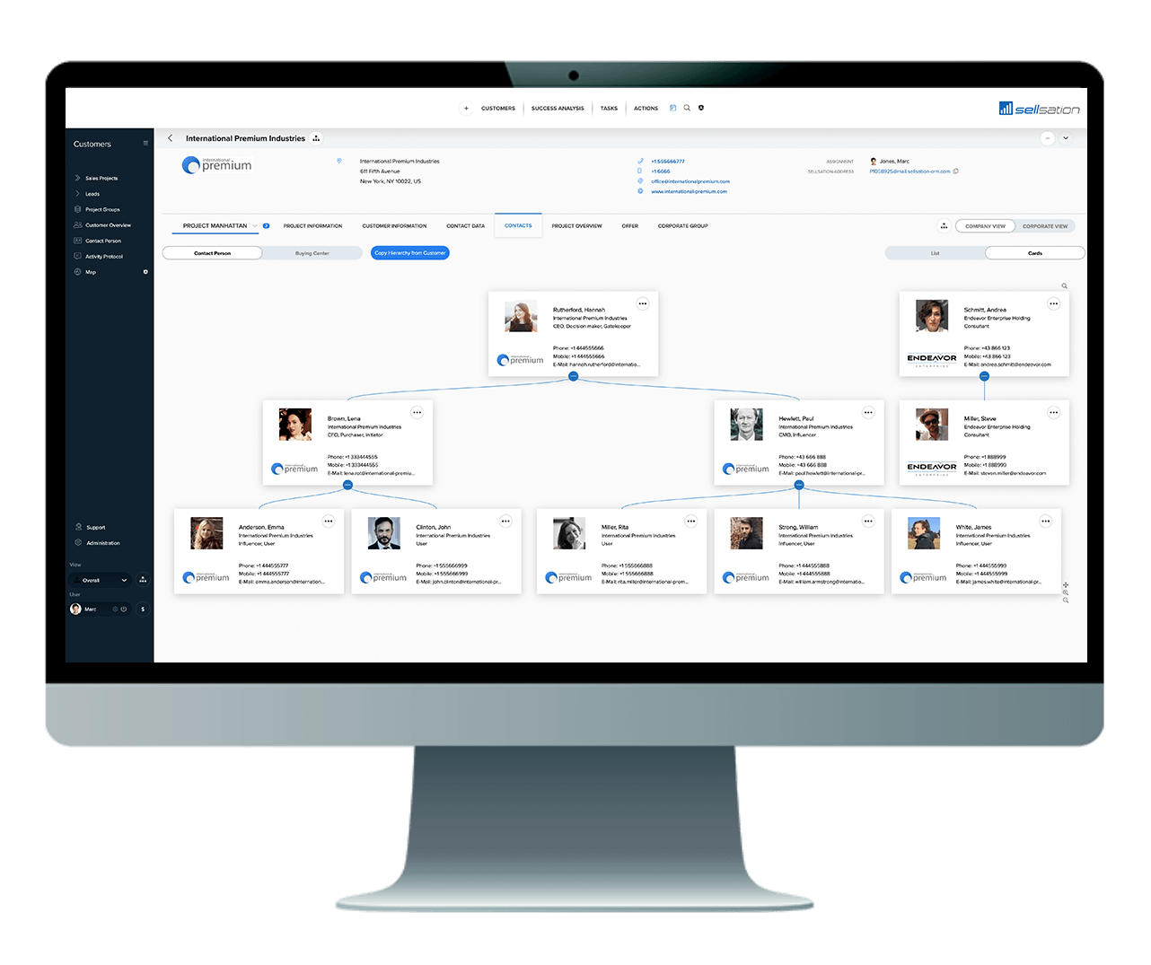 Screenshot vom Buying Center – Rollenübersicht