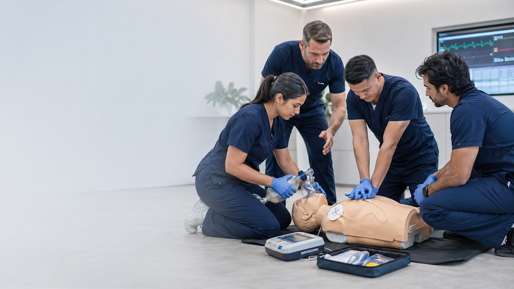 Private CPR, BLS & ACLS training — Critical Care Precision Inc, Burlington, Hamilton & GTA CPR and BLS training session