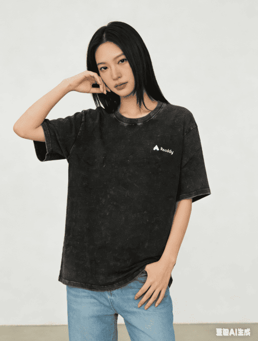 Readdy Black Washed Linen Short-Sleeve T-Shirt - 3