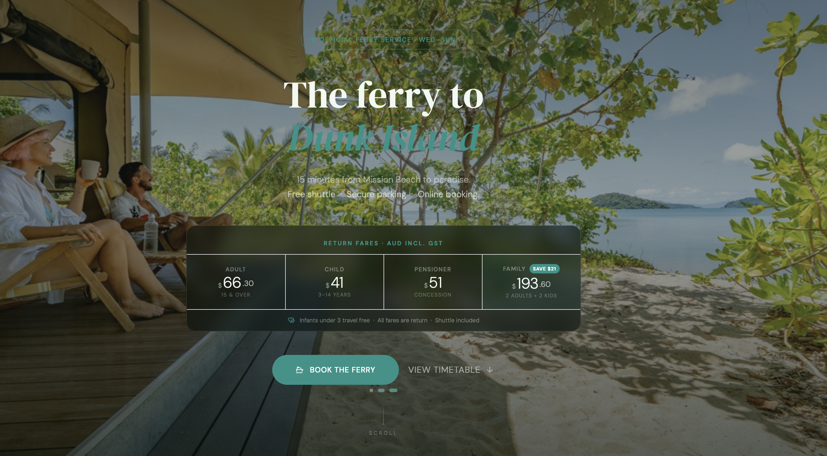 Dunk Island Ferry website