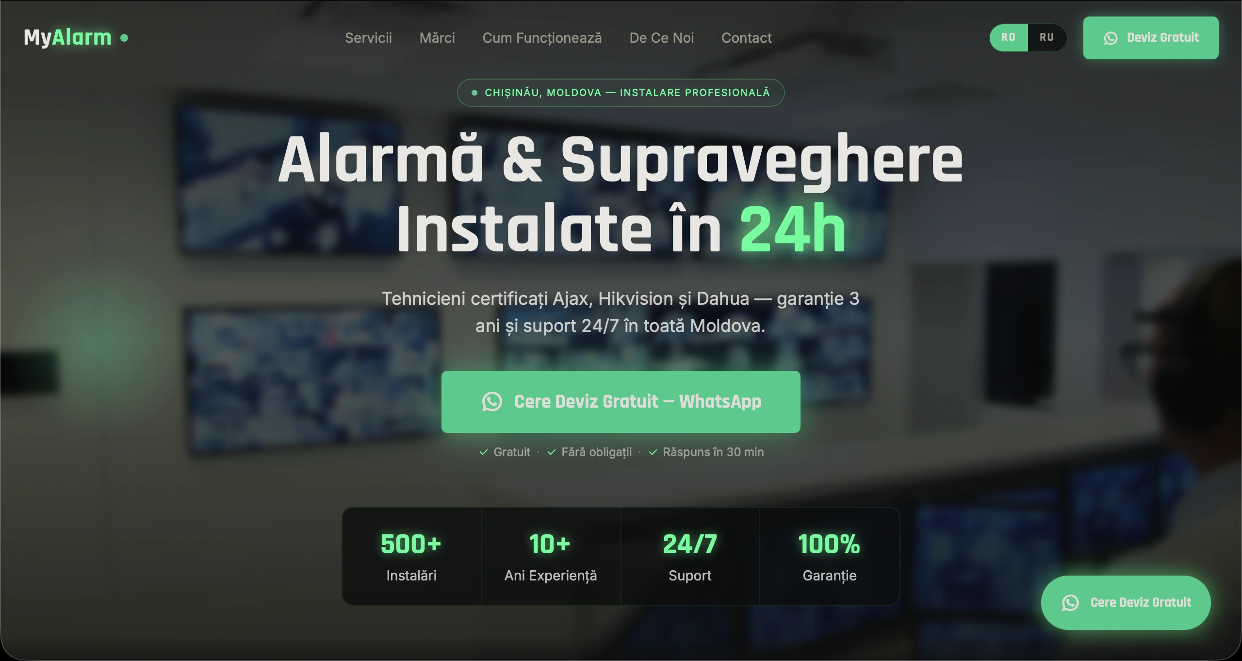 MyAlarm — Security Equipment Landing Pages project built by Selao Agency