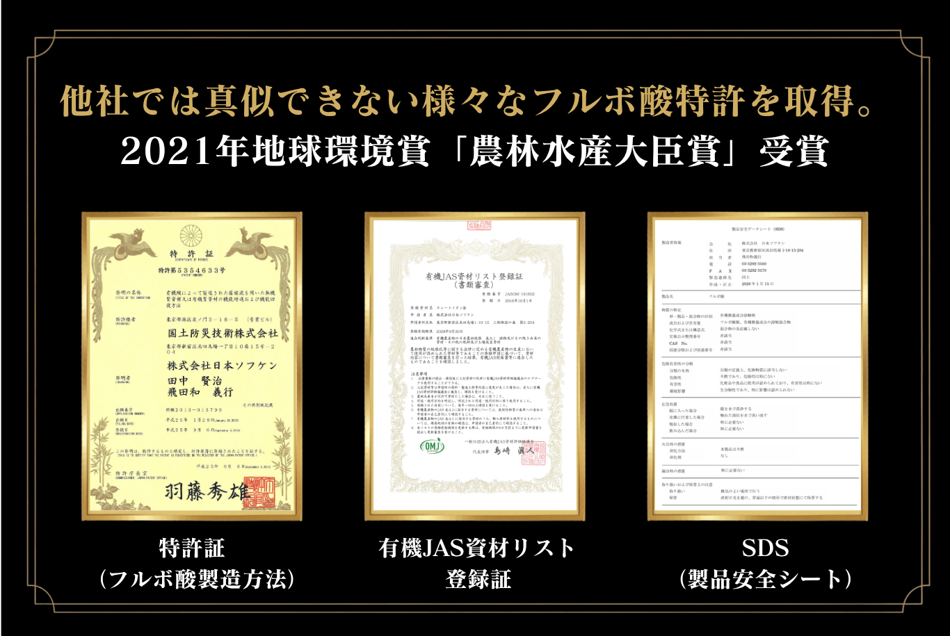 NILO フルボ酸 特許取得技術
