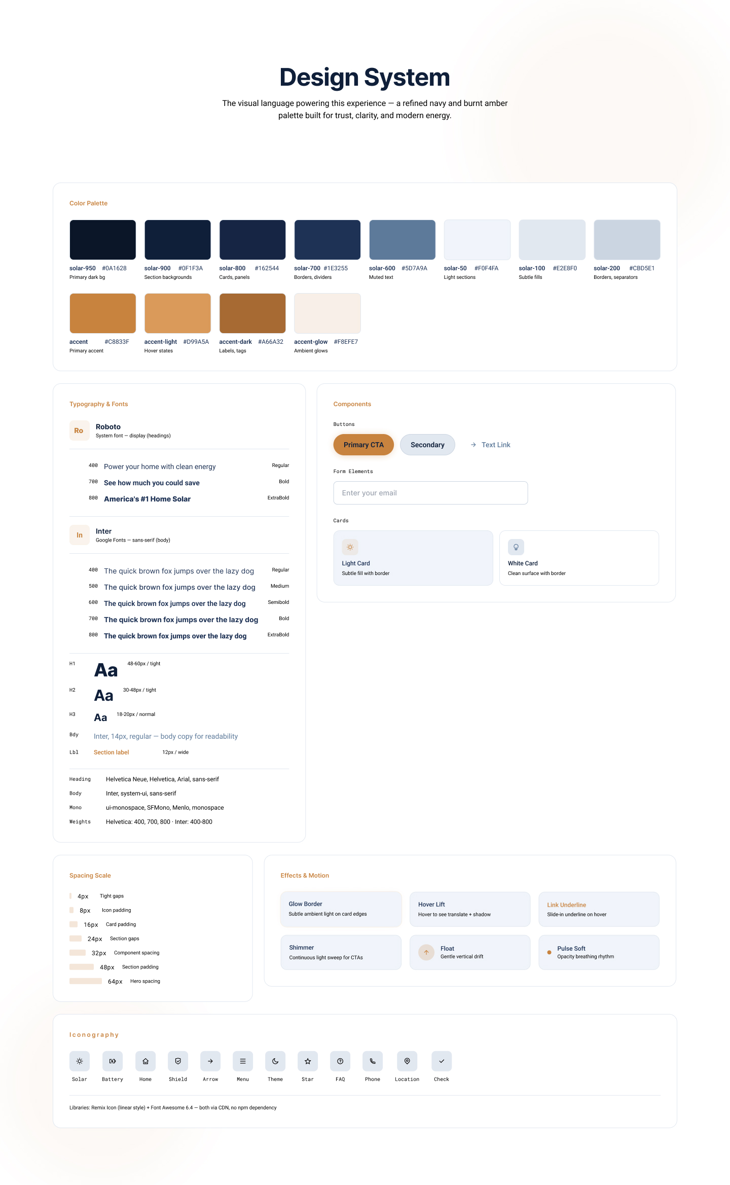 Sunrun mini design system components