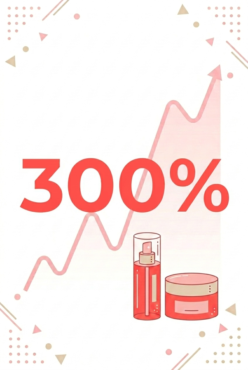 越境売上300%成長のインフォグラフィック