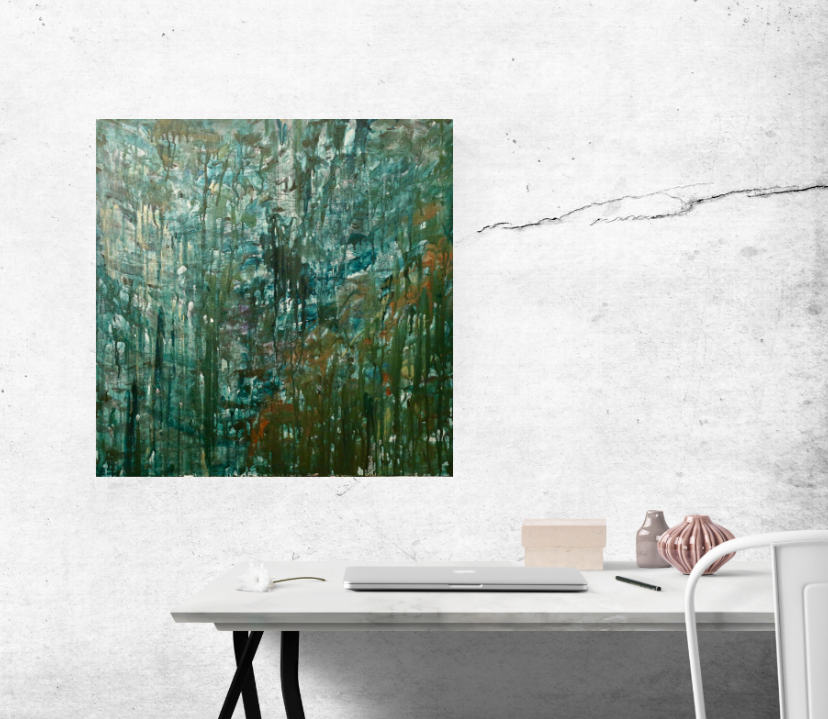 Forest Rain Cascade (100cm_100cm) — In Situ