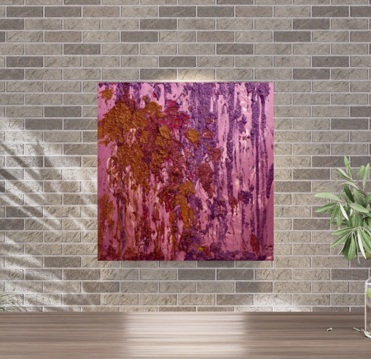 Gilded Amethyst Rain (100cm_100cm) — In Situ