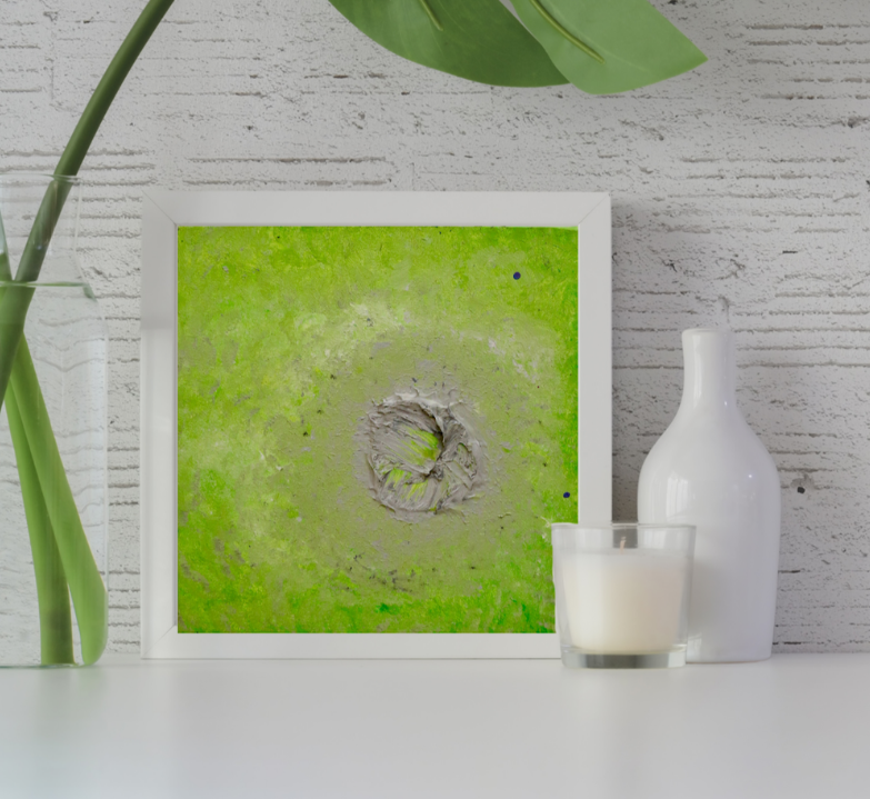 Chartreuse Heart Bloom (40cm_40cm) — In Situ