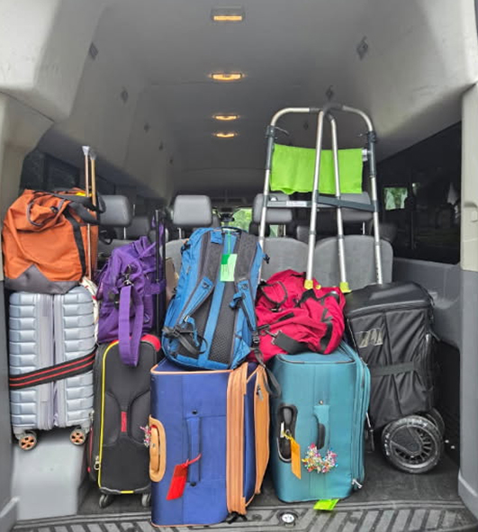 Loaded van with luggage
