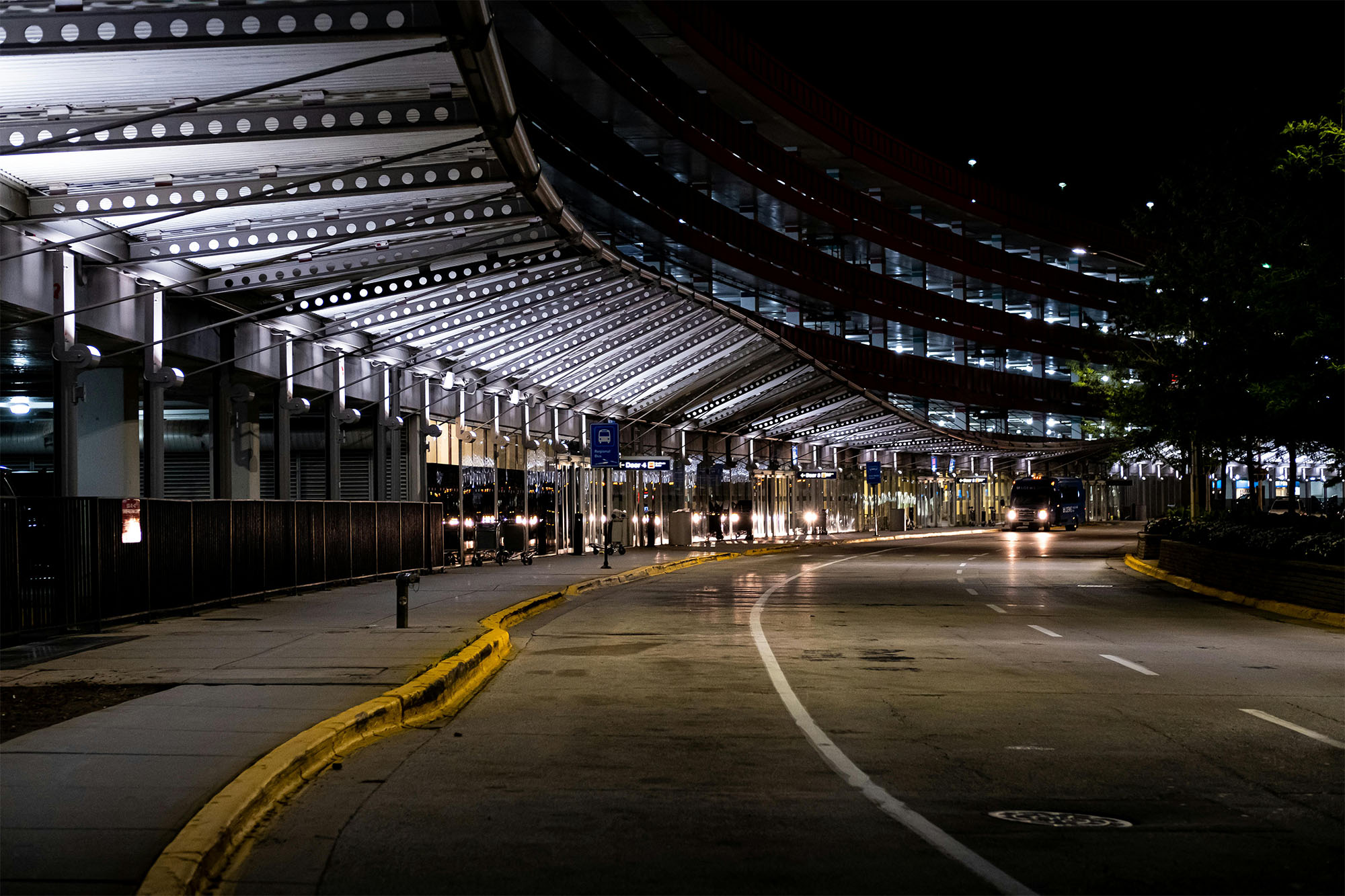 O'Hare International Airport at night