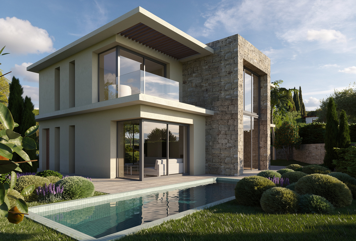 Maison R+1 provençale — Vue 02