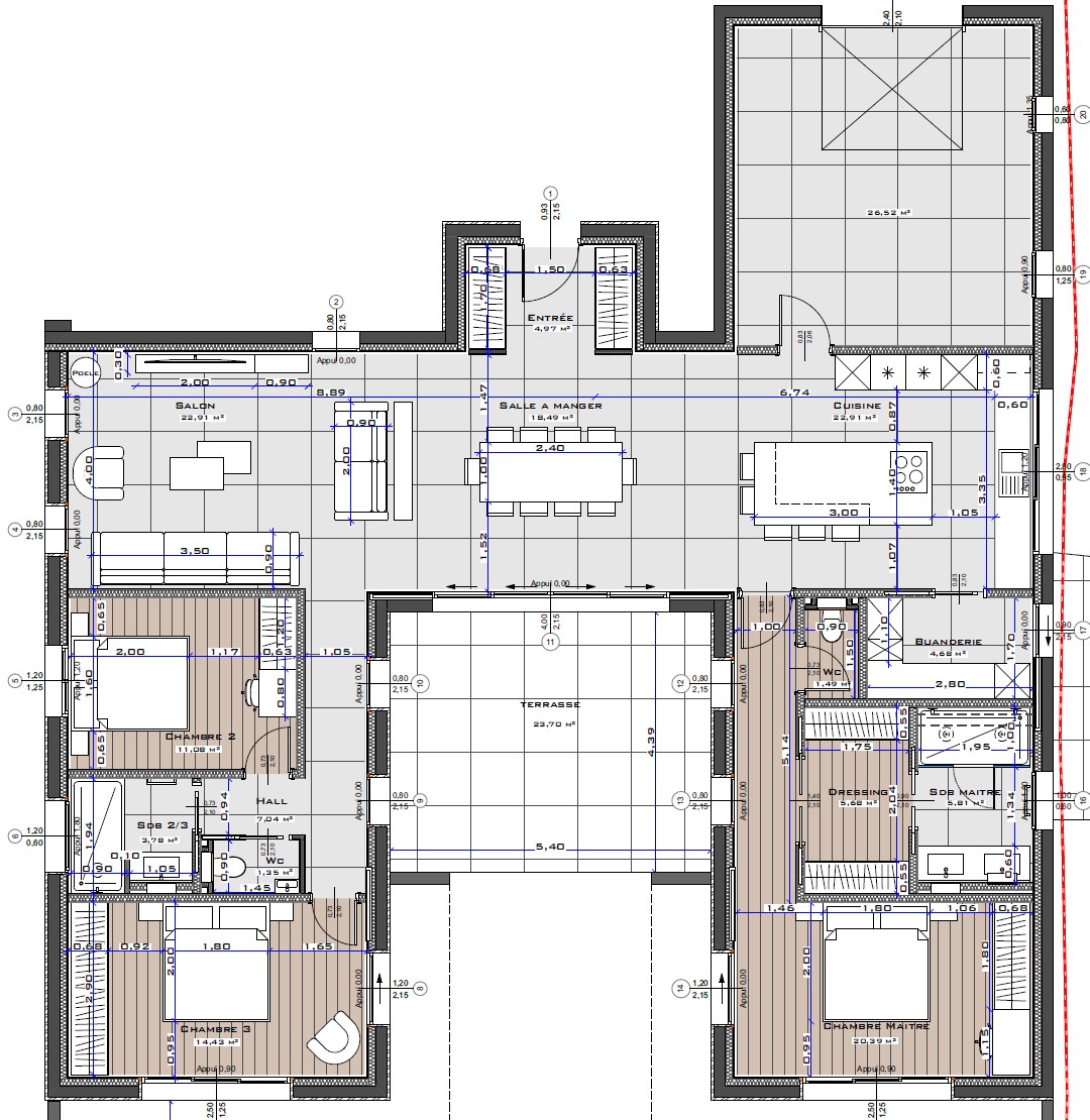 Maison de plain-pied provençale — Plan RDC