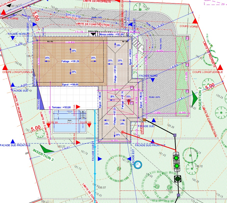 Maison provençale R+1 — Plan masse