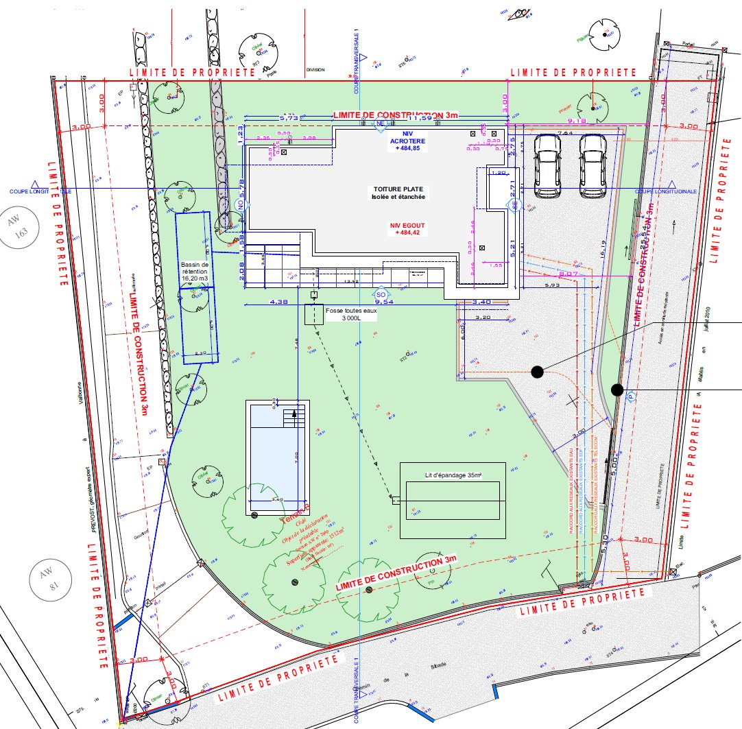 Maison de plain-pied contemporaine — Plan masse