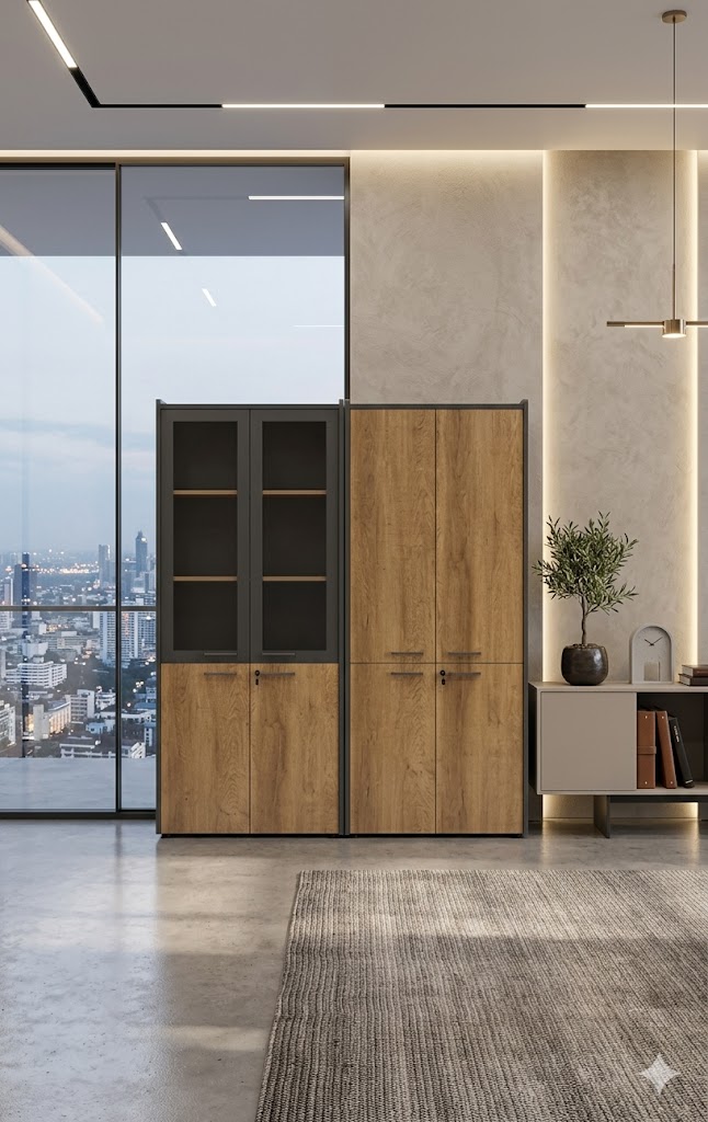 خزانة ملفات عملية من خشب الجوز