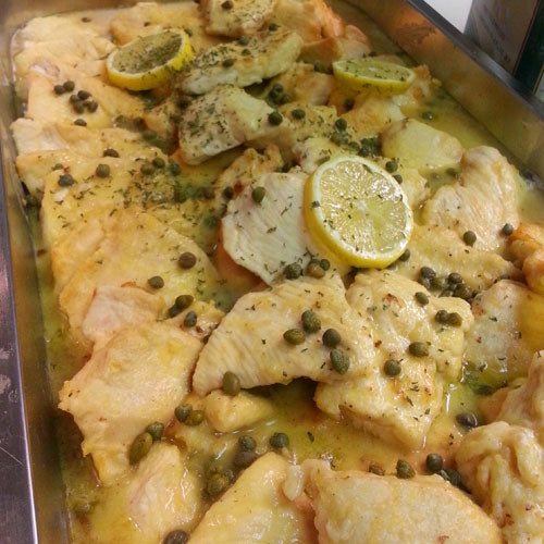 Palleschi Pizza Catering chicken piccata dish at catered event