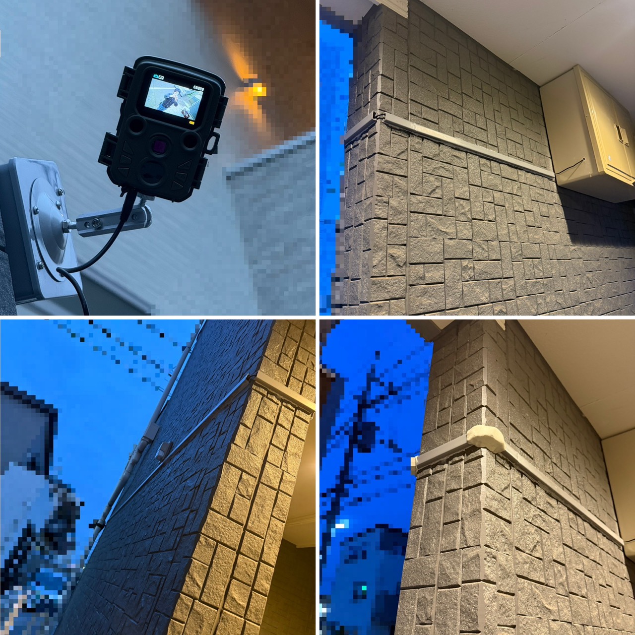 外装にビスの打てない建物への防犯カメラ設置
