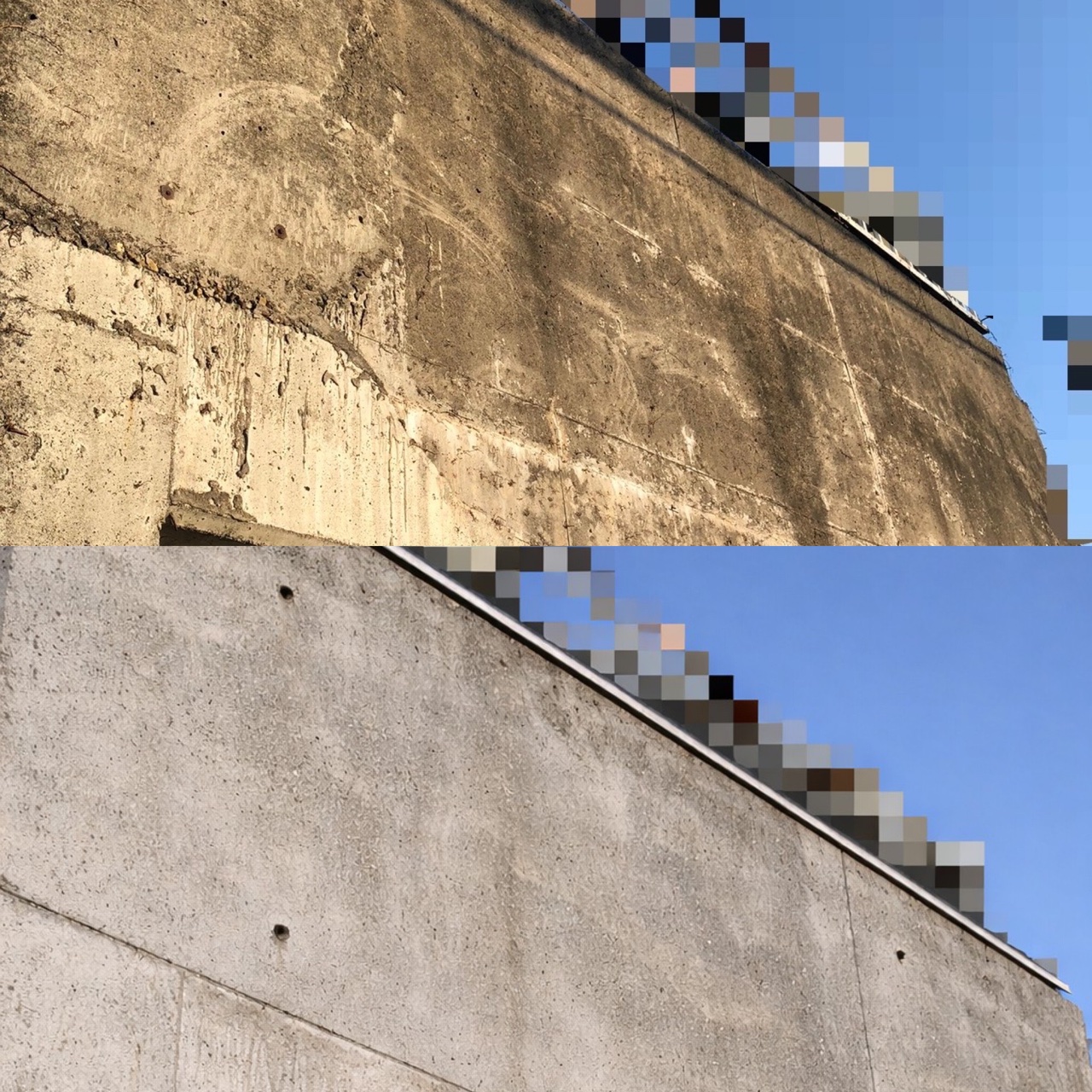 外壁の高圧洗浄作業