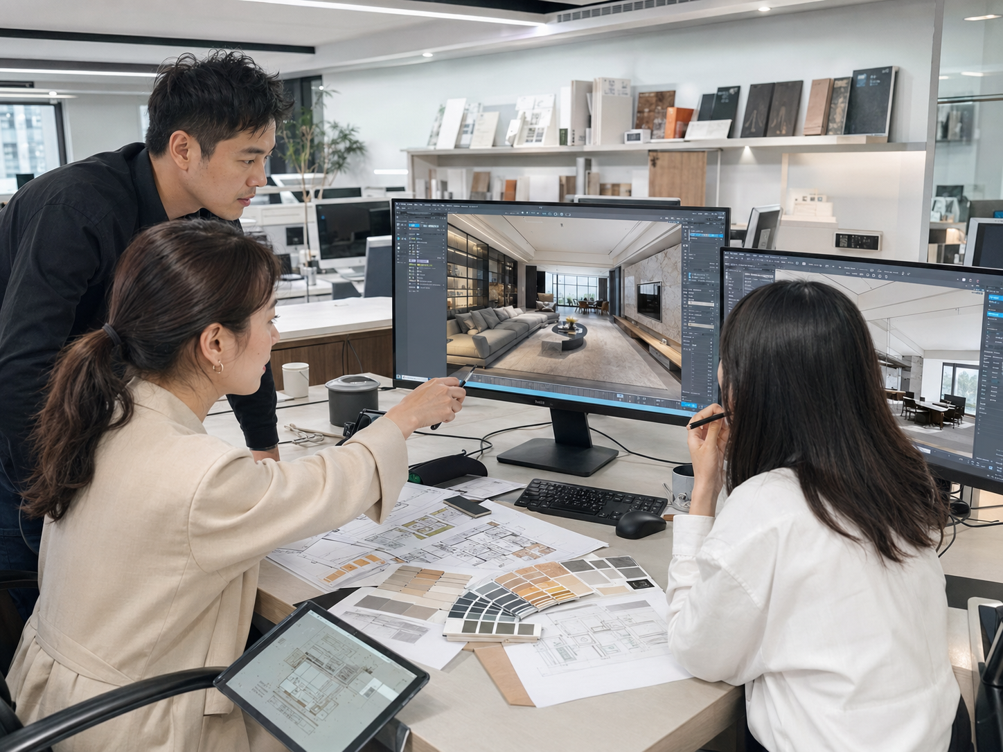 台灣設計師在辦公空間建構 3D 室內模型
