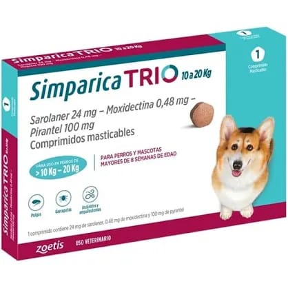 Simparica Trio 1 comprimido 10 kg a 20 kg
