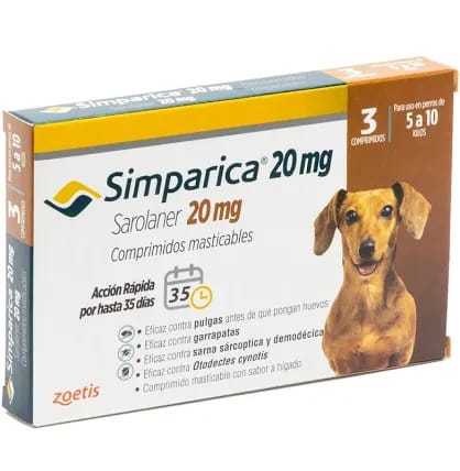 Simparica 3 comprimidos 5 kg a 10 kg