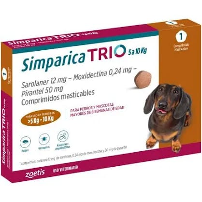 Simparica Trio 1 comprimido 5 kg a 10 kg