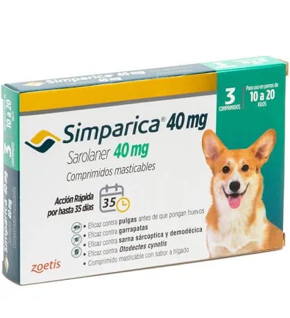 Simparica 3 comprimidos 10 kg a 20 kg