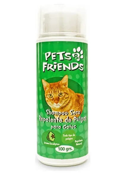 Pets & Friends Shampoo en Seco Repelente de Pulgas para Gatos 100 gr