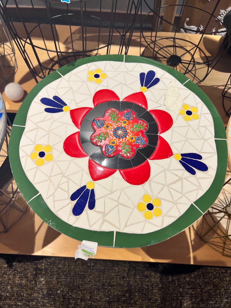 Large mosaic wall piece with terracotta and rust tone harmony