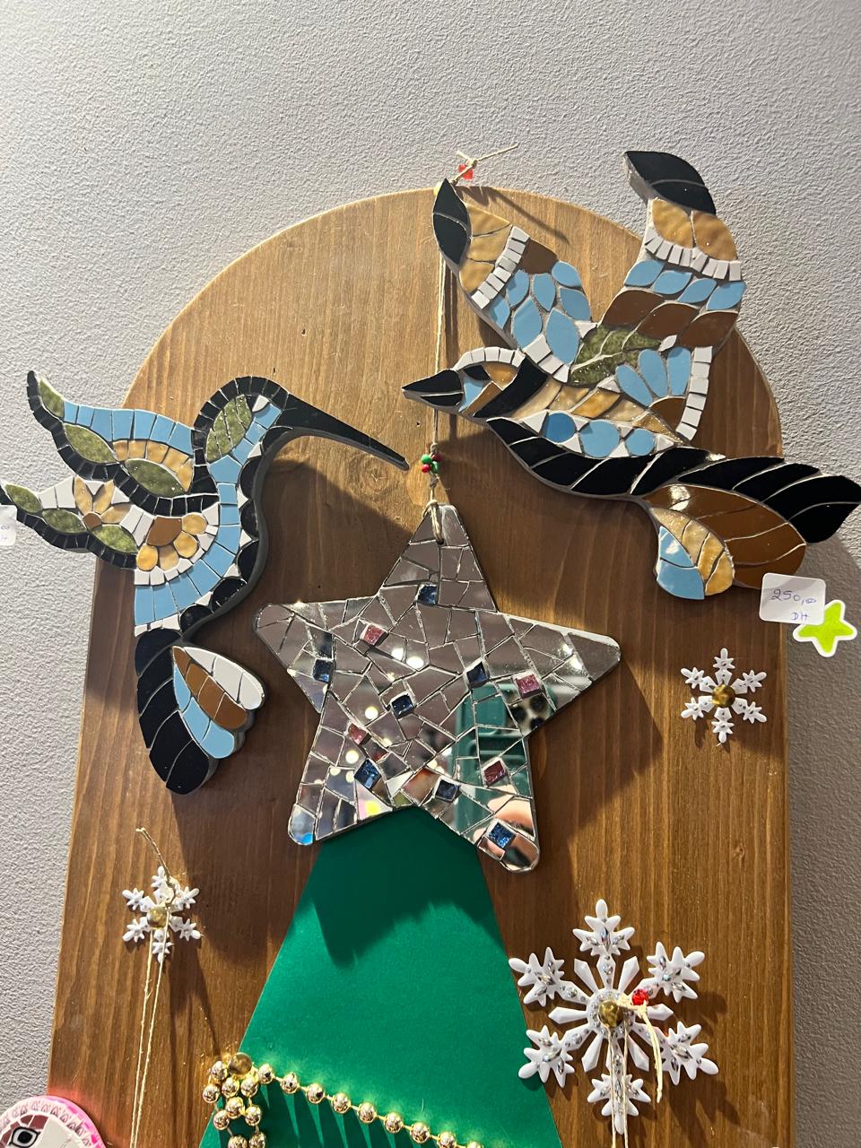 Precise geometric mosaic composition balancing tradition and modern graphic design