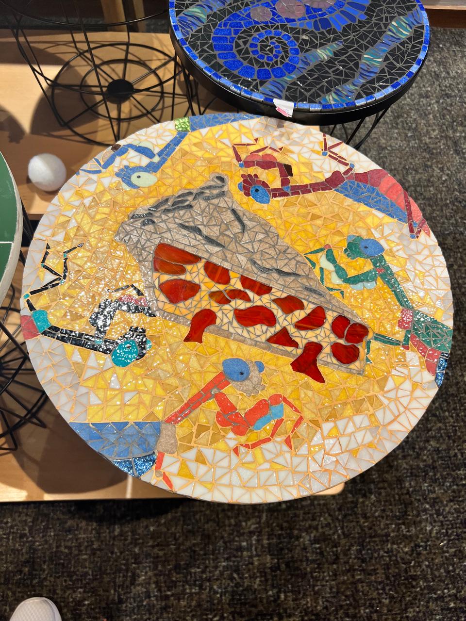 Close-up of exceptional mosaic tessera work with millimetric precision