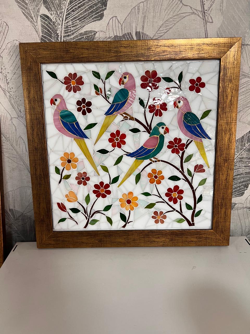 Nacre Table Round mosaic table in nacre ivory white and pale silver with subtle light reflections