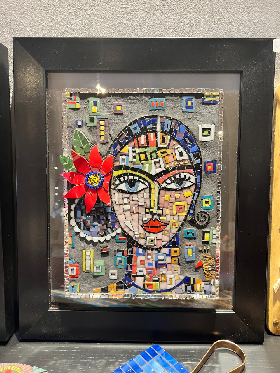 Traditional Moroccan decorative mosaic tiles in terracotta rust and sand