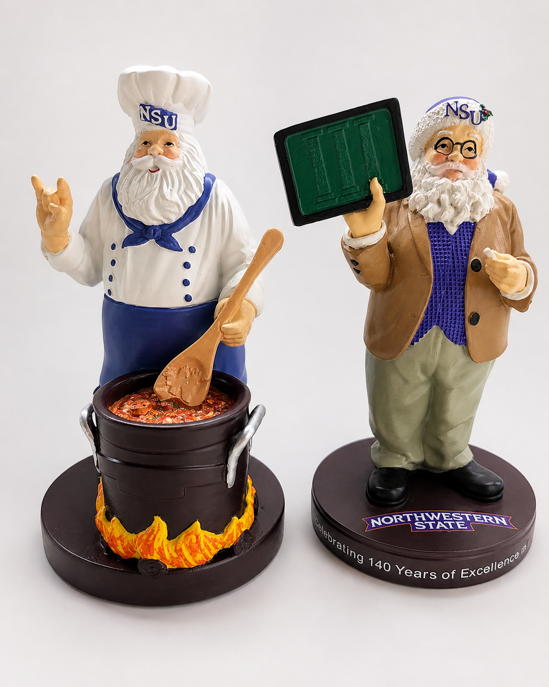 Custom resin figurines university mascot branded collectibles in school colors for alumni collections