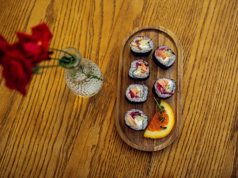 Fresh sushi platter at Cellar 25b