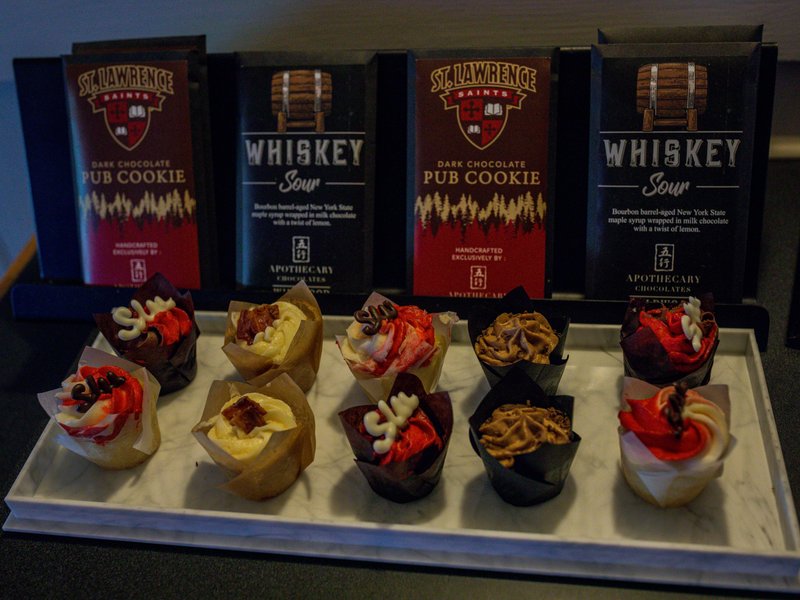 Gourmet desserts and whiskey chocolate