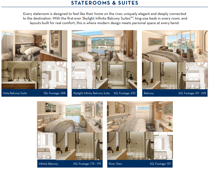 Celebrity River Cruises staterooms and suites
