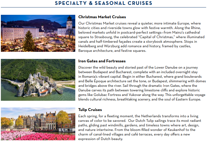 Celebrity River Cruises — Christmas Markets, Iron Gates, Tulip Cruises